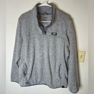 LL Bean Woman’s Fleece Lines Pull Over Sweatshirt w/ Quarter Snap Front Closure.